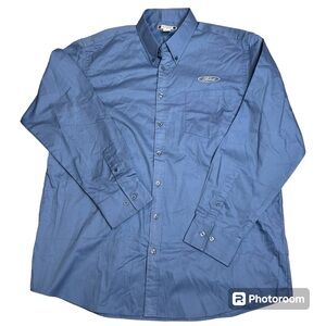 Ford Motor Co Men’s Gray/Blue Long Sleeve Button Down Shirt Sz XXL NWOT